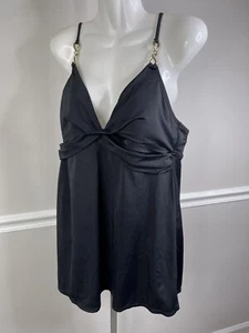 Women's Jaclyn Smith One Piece Swim suit Dress Plus Size 18 Black Sexy Gold - Picture 1 of 10