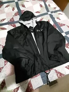 nylon hooded jacket. mens large .coat, black . - Picture 1 of 17