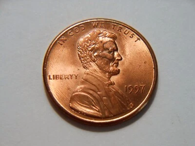 1997-P BU Lincoln Memorial Cent Lamination *Mask* Error - Image 1 of 3