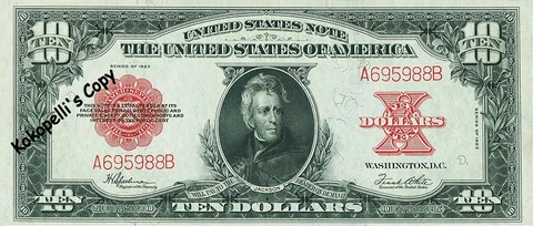 1923* $10 Dollar * Red Seal * Free Shipping * MUST READ ! Cover