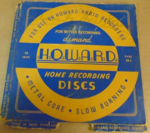78RPM 10" c1940s Howard Home Recording Discs Type 10c, cardboard sleeve, Fair - Picture 1 of 4