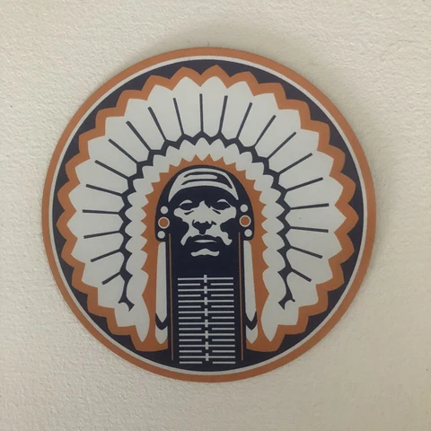 Fighting Illini Chief Illiniwek University of Illinois Magnet 3" x 3" - Orange Cover