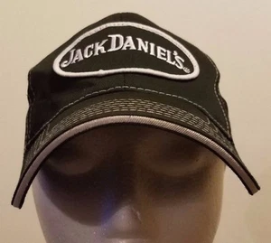 Jack Daniels Black White Mesh Back Truckers Baseball Cap Hat Snap Back Closure - Picture 1 of 8