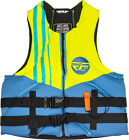 Fly Racing Blue Hi Viz and Teal Neoprene Life Jacket Flotation Vest Adult Large