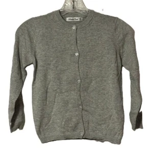 Orchid Lane Girls Button-Front Knit Cardigan - Light Gray - Size 10 - New - Picture 1 of 3