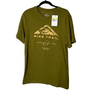 Nike Trail Dri-Fit Men's Olive Green Running Tee Size Small NWT - Picture 1 of 3