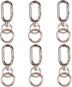 6 Sets Double Opening Swivel Clasp Clips, Metal Spring Snap Gold - Picture 1 of 7