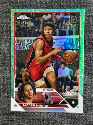 Jaeden Mustaf 2023-24 Topps Chrome OTE Overtime Elite Aqua & Green /199 #64 - Image 1 of 2