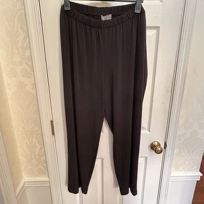 Calça Ulla Popken Feminina 28/30 Preta Puxar Cintura Elástica Plus Size Nova Com Etiqueta - Imagem 1 de 4