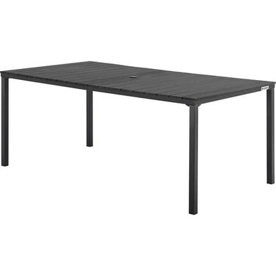 Mesa de jantar externa Global Industrial 70" resina retangular preta - Imagem 1 de 4