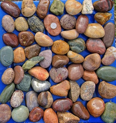 Lote de 30 libras #2 pequeñas rocas de río coloridas fuente de agua acuario paisaje estanque Foto 1 de 2