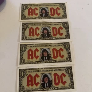 4 AC DC DOLLAR BILLS BAND MEMORABILIA - Picture 1 of 2