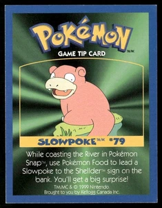 1999 Nintendo Kellogg Canada - Pokemon Game Tip Card - Slowpoke (79) - Picture 1 of 2
