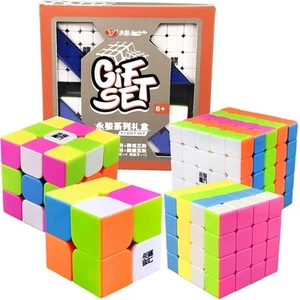 YJ 4er Set 2x2 3x3 4x4 5x5 - stickerless Zauberwürfel Speedcube Magic Cube Ma... - Bild 1 von 1