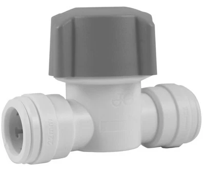 Valvola di arresto in plastica John Guest Speedfit 15/22 mm 22STV/2 F&F