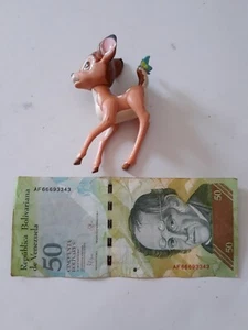 McDonald’s Disney 1988 Vintage Bambi figure toy free 50 Venezuela bolivar note K - Picture 1 of 10