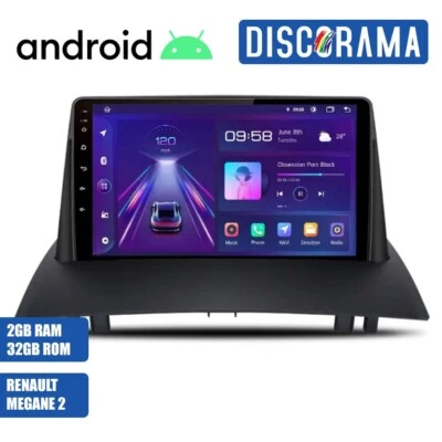 AUTORADIO ANDROID RENAULT MEGANE 2 2002-2009 STEREO AUTO TOUCH 9" WIFI NAVI - Immagine 1 di 4