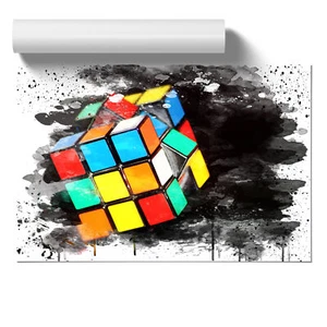 Rubik Cube V3 Unframed Wall Art Poster Print Home Decor Living Room Bedroom - Picture 1 of 4