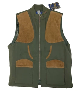 NWT BERETTA XL Vest Gamekeeper's Pocket Hunting Shooting Quilt Suede Zip Green - Picture 1 of 7