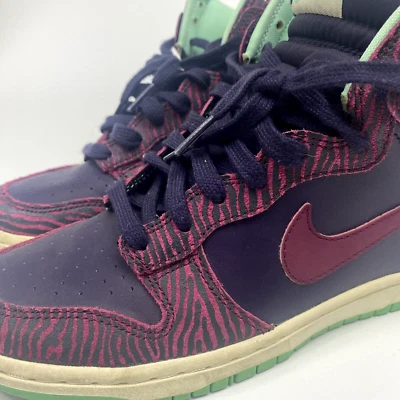 Nike Dunk Hi Skinny Print 'Purple Dynasty' Feminino Tamanho 7 543242-500 Leopardo '13 - Imagem 1 de 4