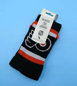 CCM Philadelphia Flyers Crew-Socken für Herren Large Größe 9 - 11 schwarz NHL Mitte Y2K Vintage - Bild 1 von 3