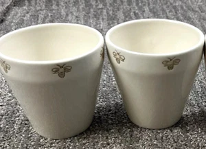 Macetas de cerámica Pottery Barn para abejas caché jardín flores hierbas dúo/juego maceta - Imagen 1 de 6