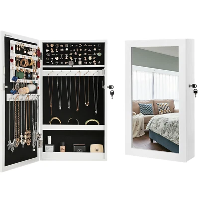 Schmuckschrank Spiegelschrank Schmuckregal Schmuckkasten Hängend SONGMICS JBC51W - Bild 1 von 4