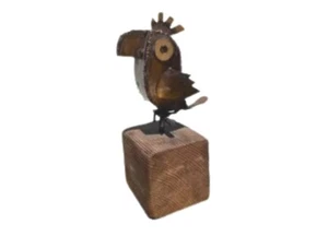 Vintage Mid Century Modern Brutalist Fackelschliff Papagei 60er Jahre Skulptur Kunst - Bild 1 von 8