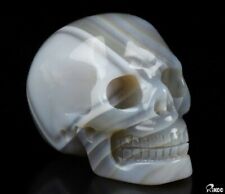 2.0" AGATE Carved Crystal Skull, Realistic, Crystal Healing