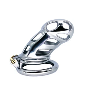 FRRK Male Men's Cuckold Lockdown Large Snake Penis Chastity Cage Circle Ring - Picture 1 of 11