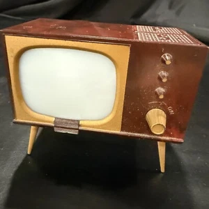 Vintage Mid Century Modern Console TV Salt & Pepper Shakers Doll Miniature USA - Picture 1 of 8