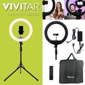 Vivitar 18-Inch LED Ring Light, Adjustable 63-Inch Tripod Stand, with Phone - Picture 1 of 6