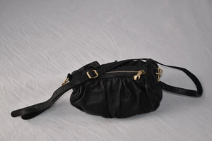 Dolce & Gabbana Regina Black Leather Hand Zip Pull Shoulder Pleated Bag Handbag - Picture 1 of 12