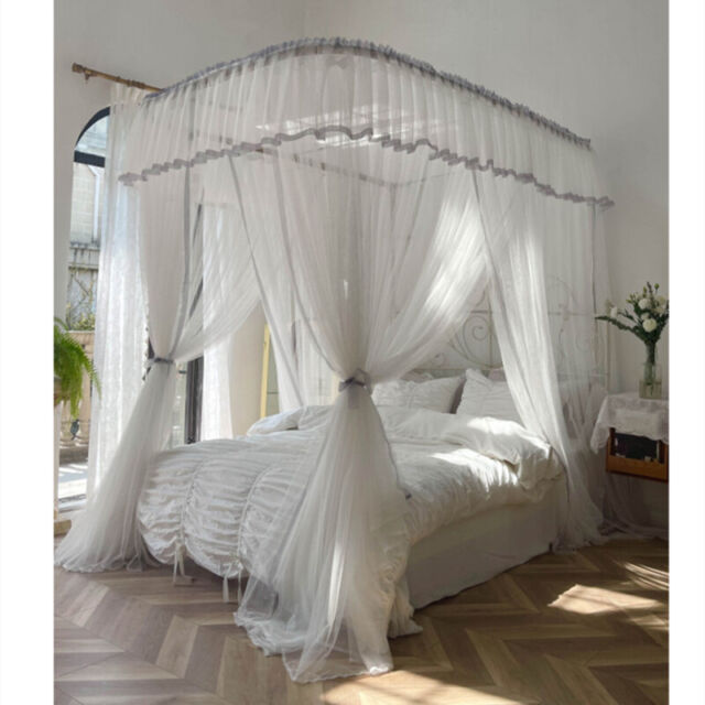 Double Layers Mosquito Net With Tubes Dust Proof Bed Curtain Hooks Bed  Canopy