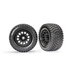 Traxxas XRT Gravix Tires & Race Black Wheels (Assembled, Glued) (7872)