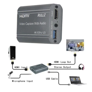 4K HDMI To USB 3.0 2.0 Audio Video Capture Card 1080p 60fps Game Live Streaming - Picture 1 of 16