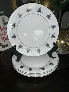 Platos de ensalada de pinos Tienshan China PLATEADOS, juego de 4, descontinuados - Imagen 1 de 11