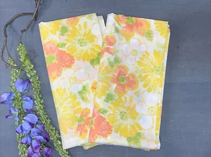 Vtg Dan River No-Iron Percale Tranquale Standard Pillowcase Set ~ Floral Bright - Picture 1 of 6