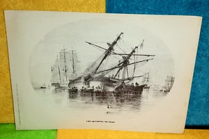 ENGRAVING UMA QUERENA NO TEJO - LISBON PORTUGAL - Picture 1 of 3