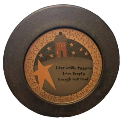 Primitive House Design Plate By Barbara Lloyd ~"Live w/Passion•Love Deeply•LOL"~ - Image 1 of 2