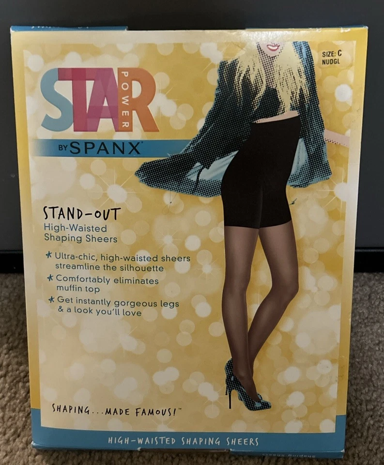 Star Power Spanx Destaque Cintura Alta Modelador Transparente Tamanho C Brilho Nu NOVO $28 - Imagem 1 de 4