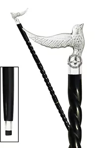 Nickel Walking Cane Wooden Stick with Brass Handle Gift Men & Women 37 inch  FDA - Picture 1 of 5