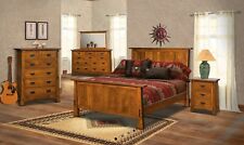 Amish 5-Pc Bedroom Set Arts & Crafts Mission Solid Wood Exposed Tenons Modesto