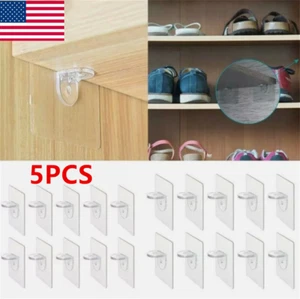 5X Plastic Adhesive Support Pegs for Kitchen Bathroom Cabinet Shelf Wall Closet - Picture 1 of 20
