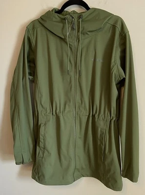 NWT Columbia Women's Rose Winds Softshell Hooded Rain Coat Olive Green Medium - Image 1 of 4
