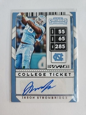 Jason Strowbridge 2020 Contenders College Ticket Autograph Miami Dolphins DE - Image 1 of 2