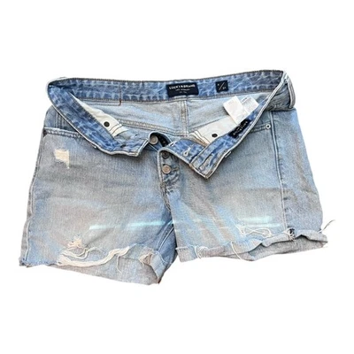 Lucky Brand Cut Off Boyfriend Short Distressed Buttonfly Light Wash W SZ 4/27 - Image 1 of 3