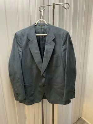 Blazer deportivo Circle S para hombre abrigo deportivo gamuza 2 botones gris azulado Foto 1 de 4