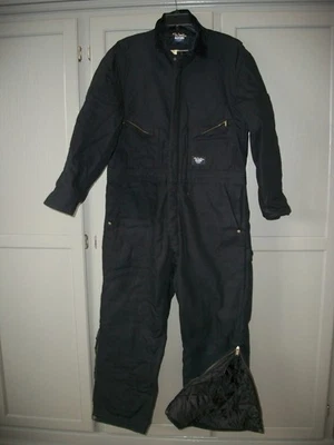 WALLS Coveralls Mens LARGE TALL (42-44) Blizzard Pruf Insulated Overalls Black - Image 1 of 4