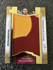 2014-15 Upper Deck Lettermen James Harden Monumental Logo Puzzle Gold Patch #1/2 - Picture 1 of 4
